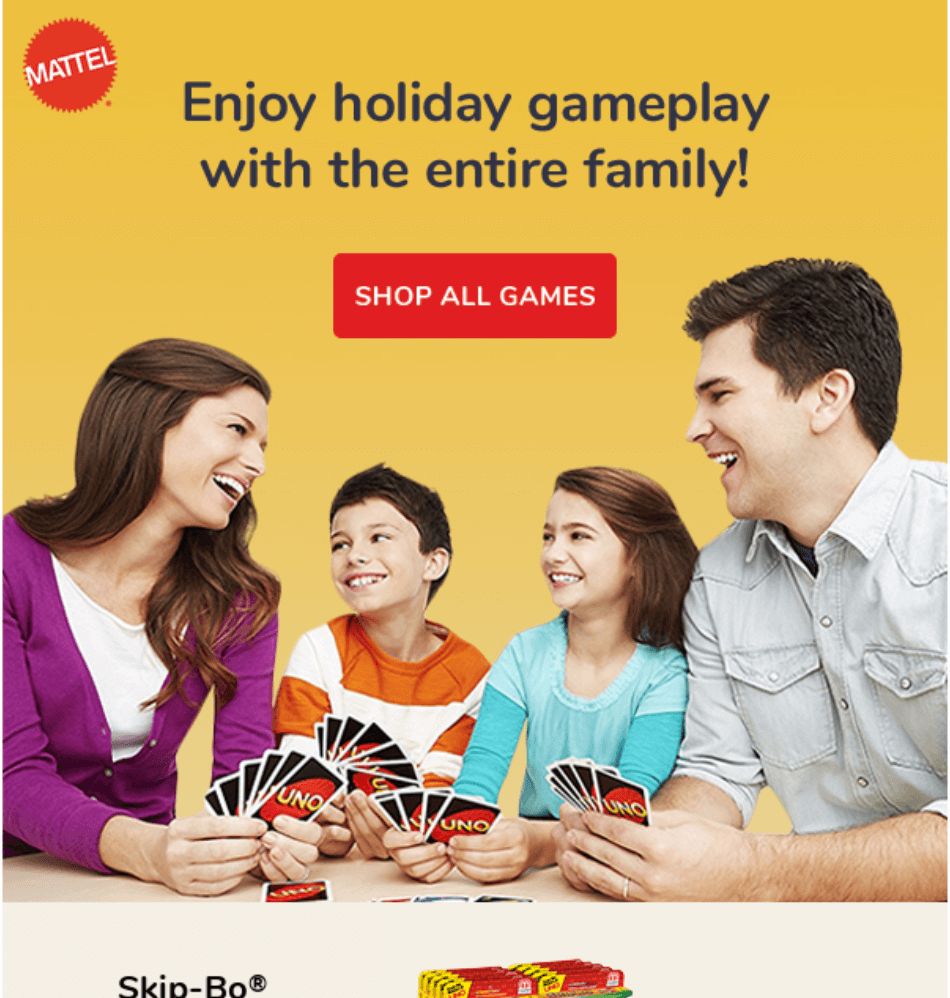 A Mattel email promoting their games