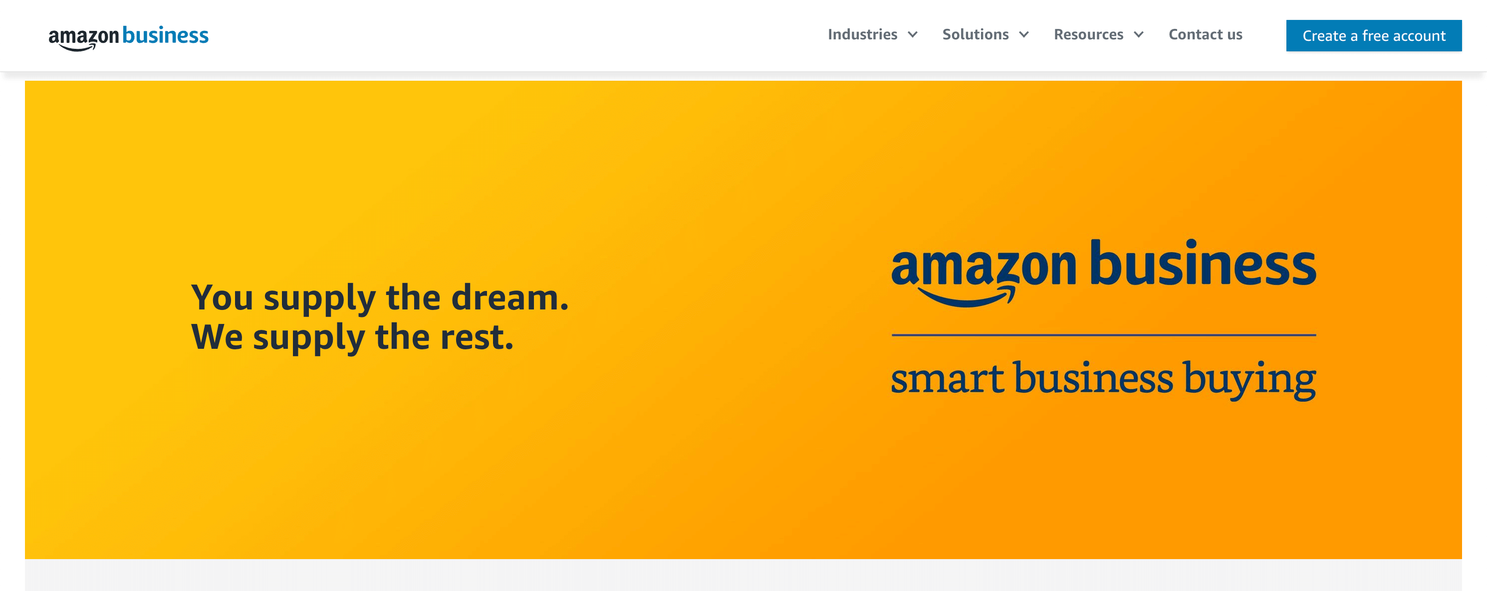 Amazon Business' home page