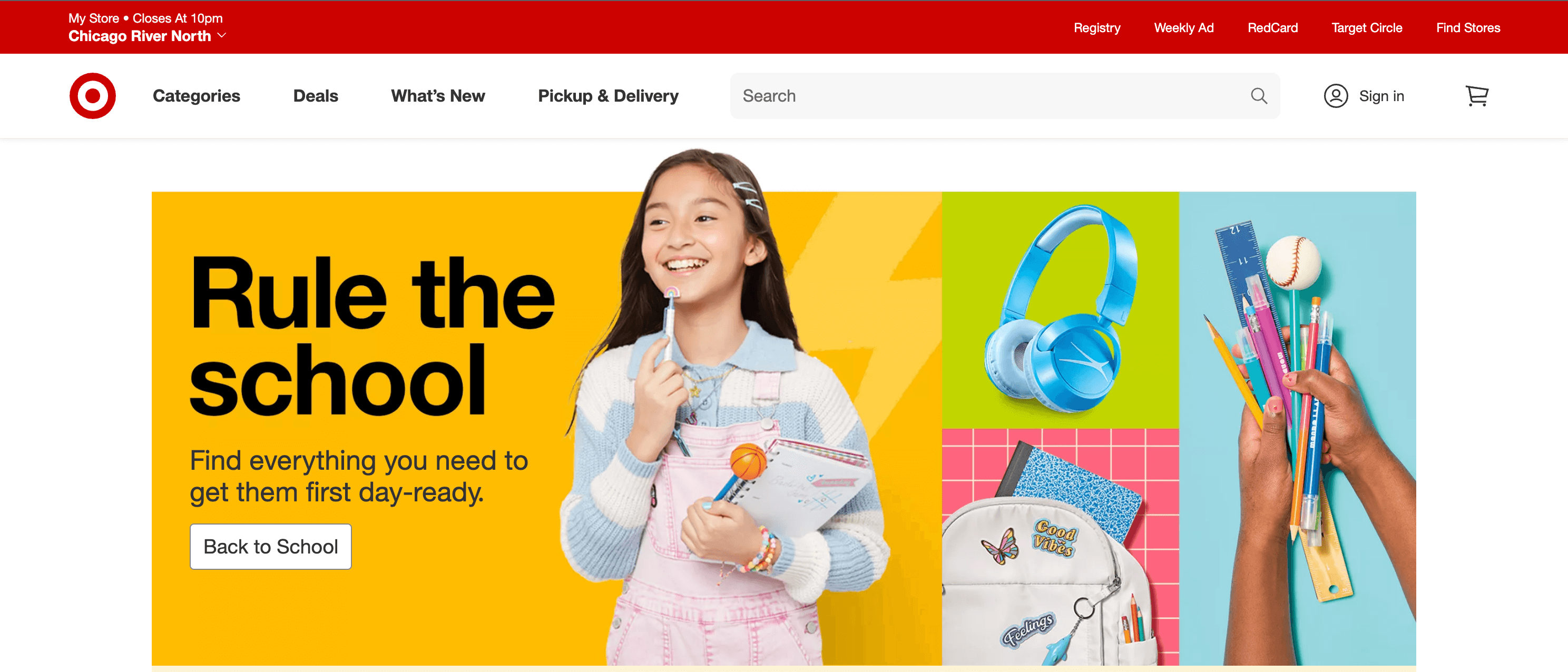 Target's home page