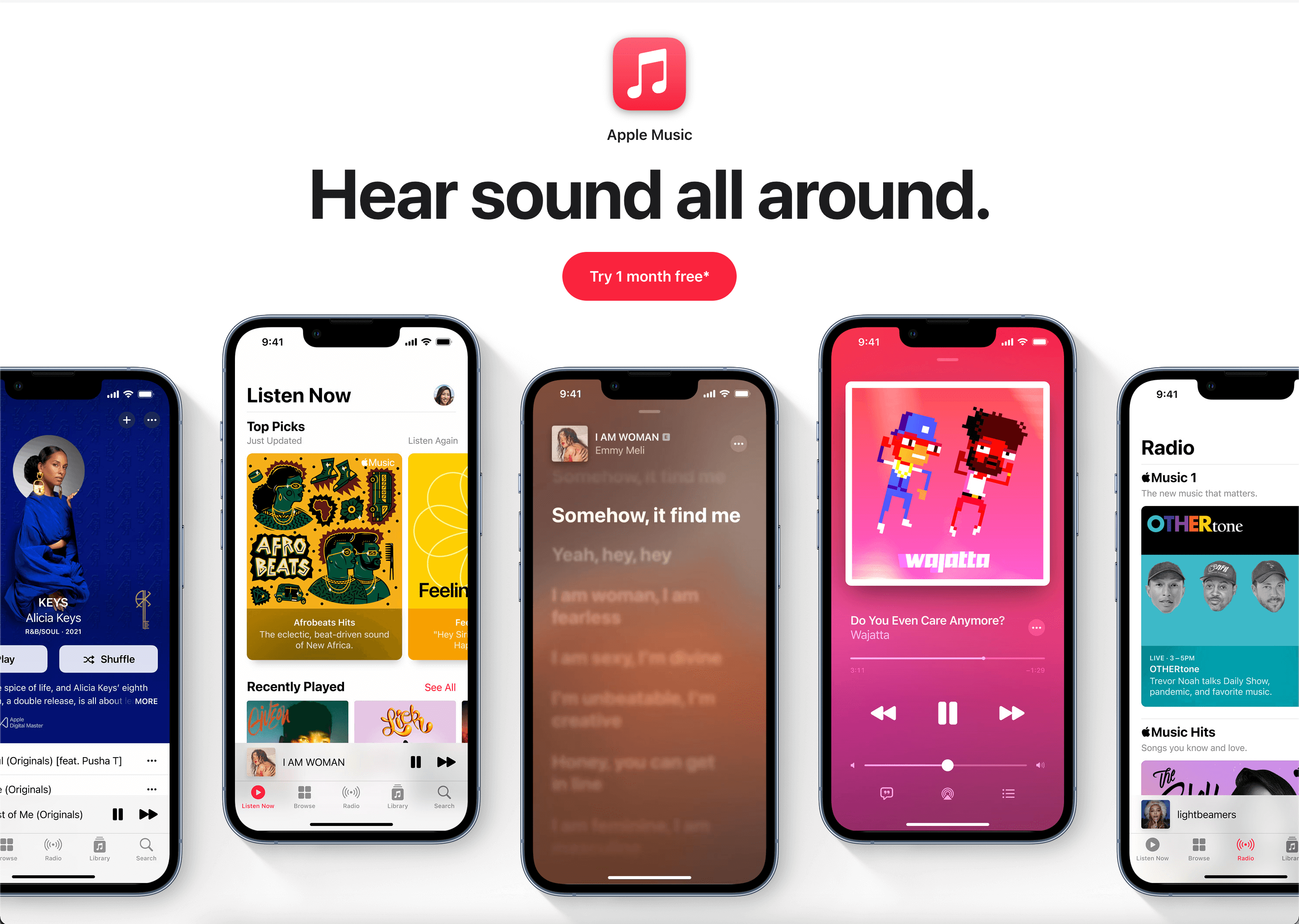 Apple Music's home page