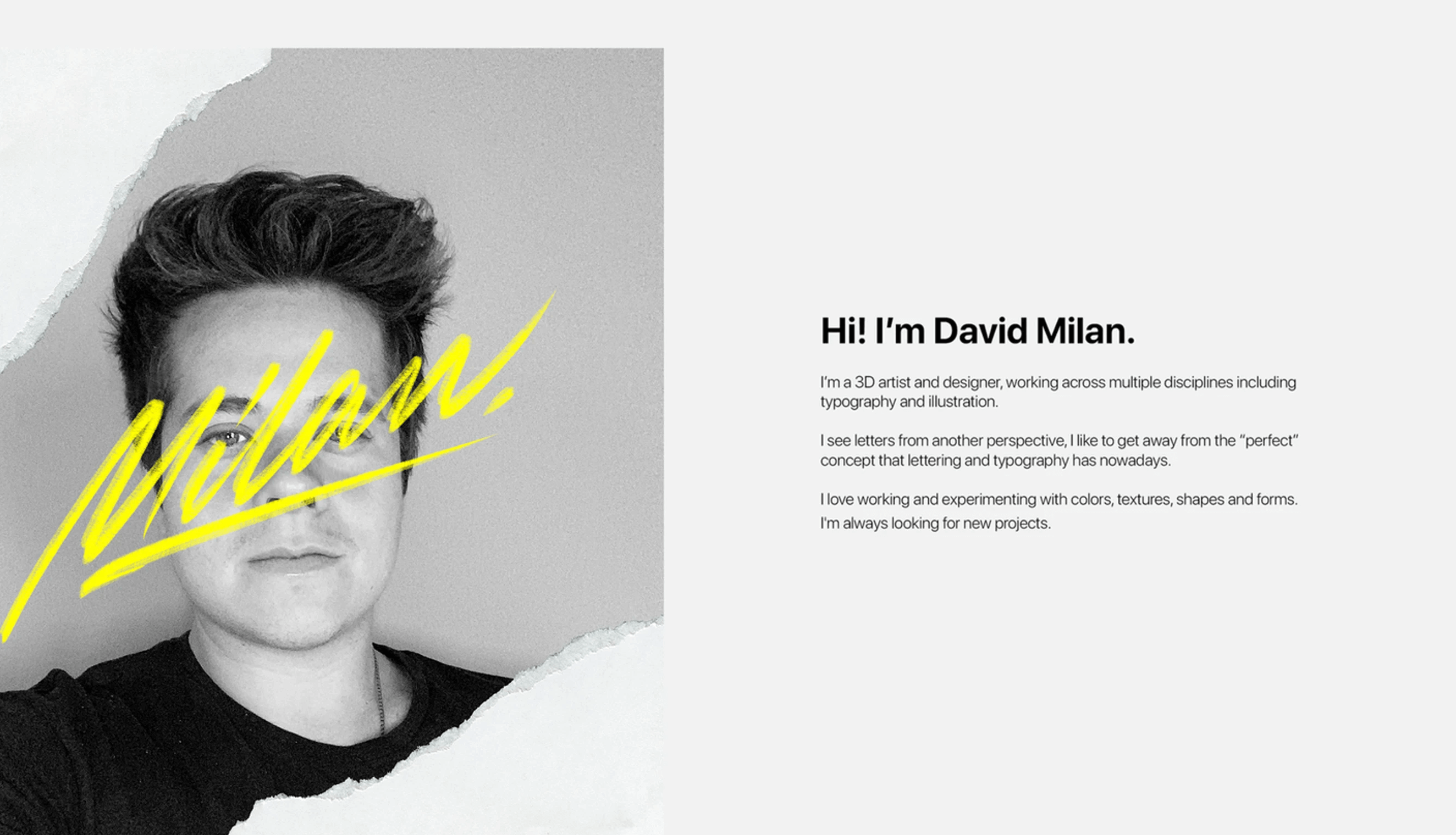 David Milan's about page