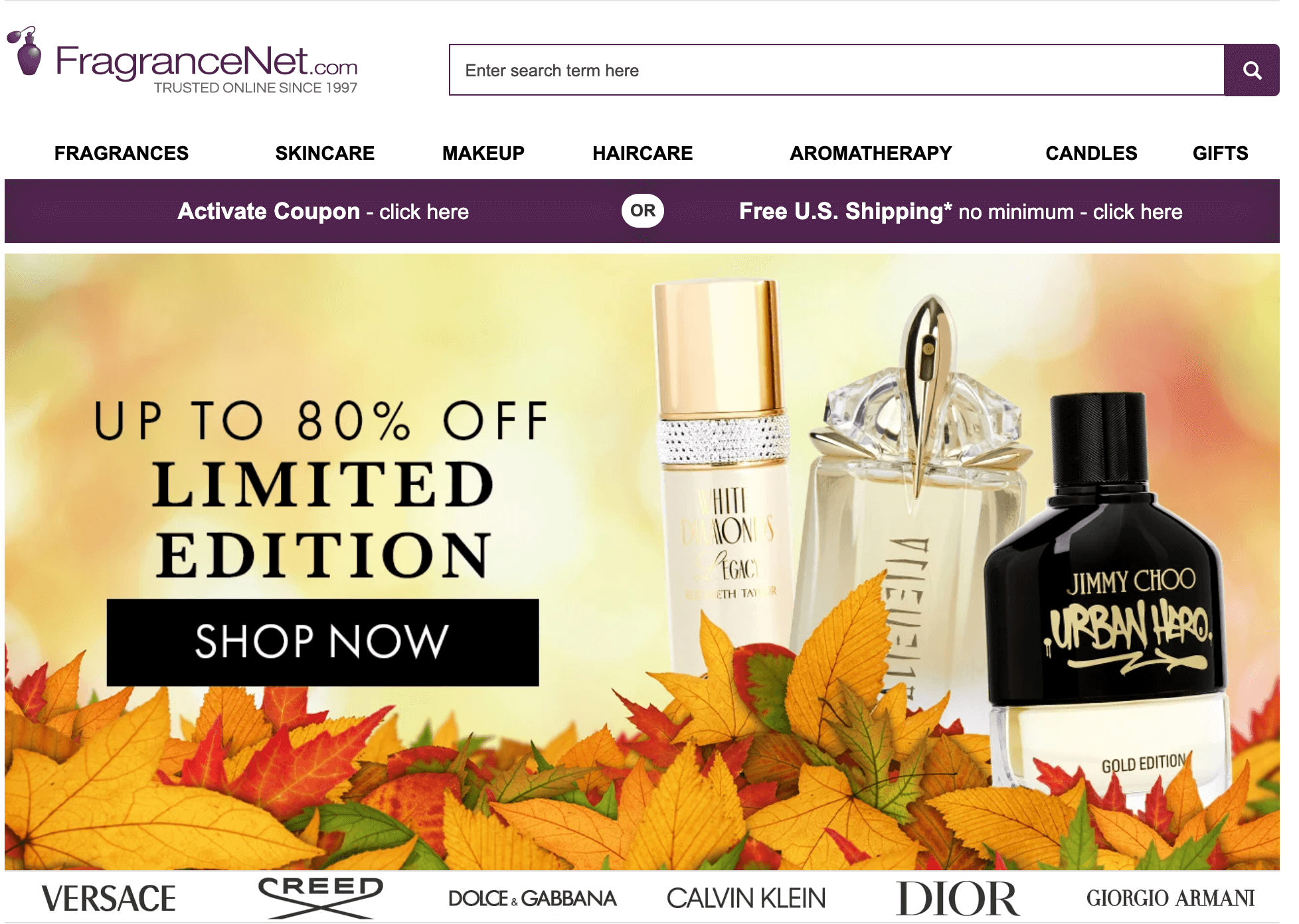 Fragrancenet's homepage