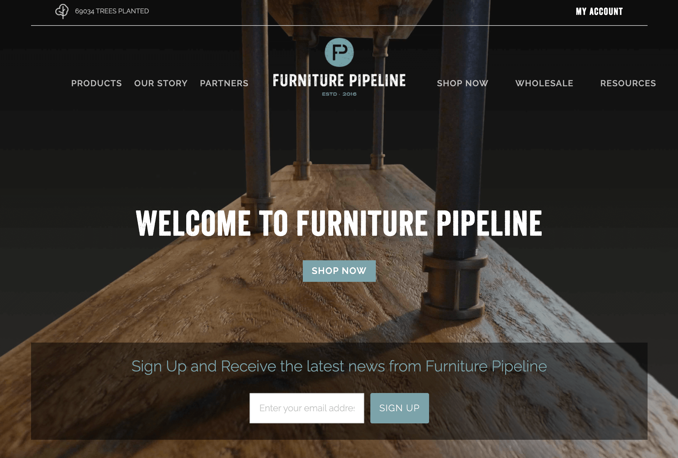 Furniture Pipeline's homepage