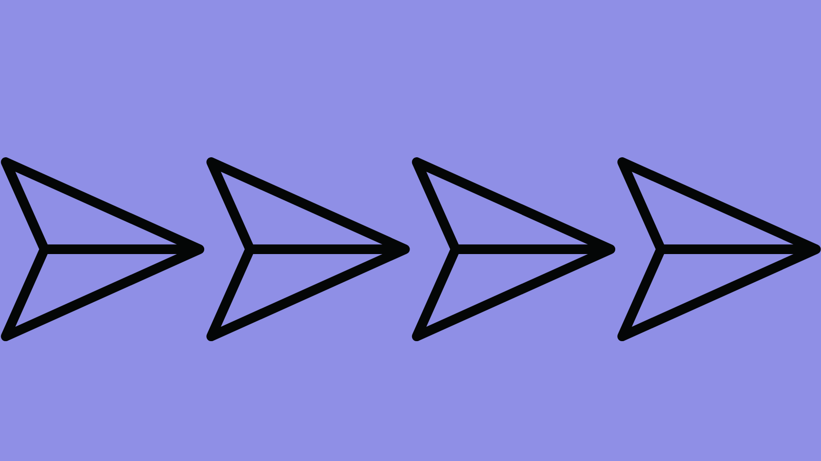 four paper airplane icons