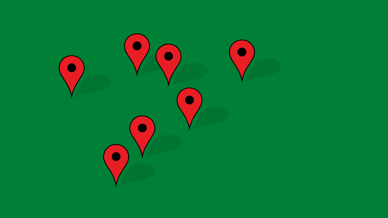 Several Location Pins