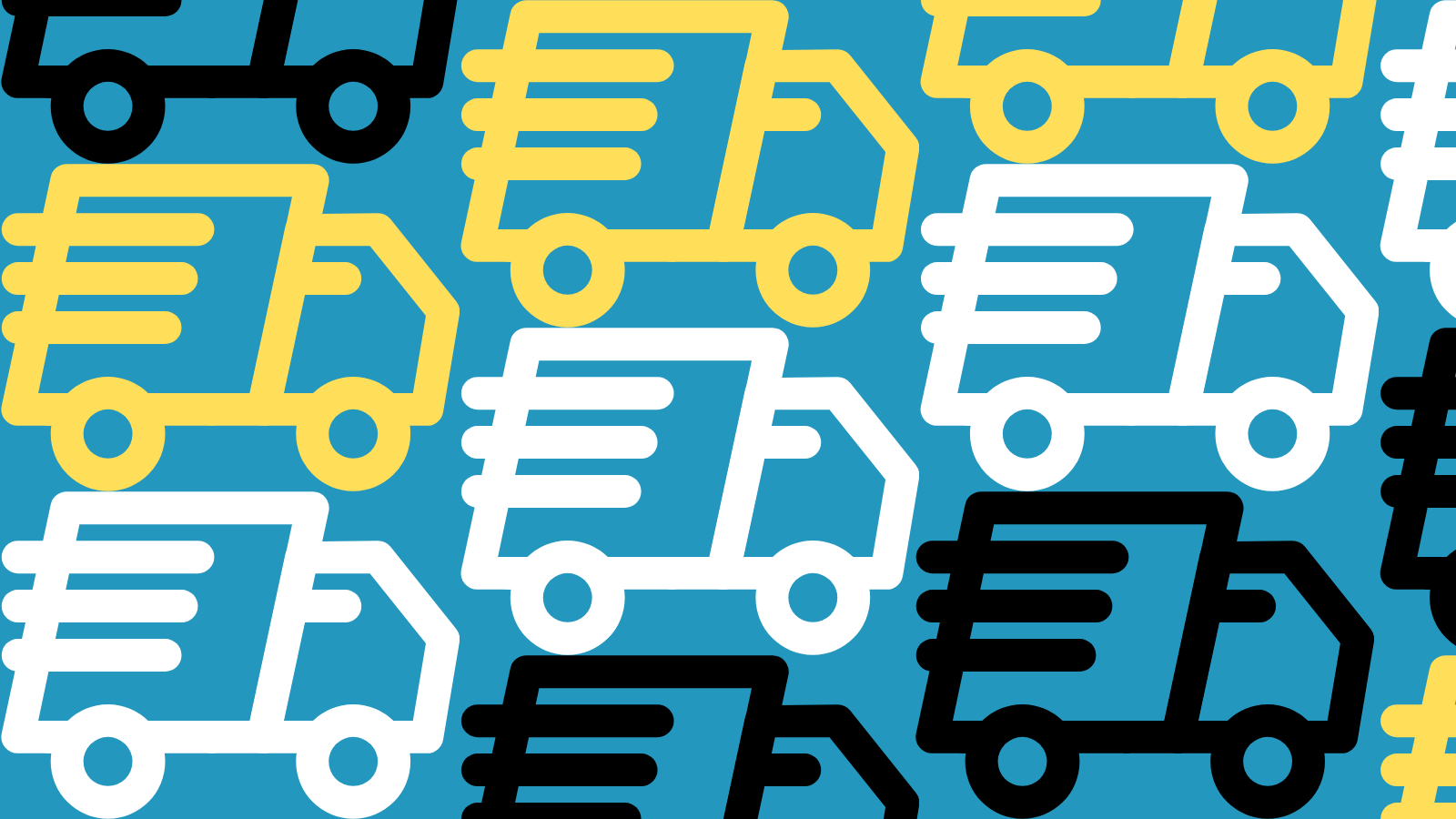 A repeated pattern of shipping truck icons