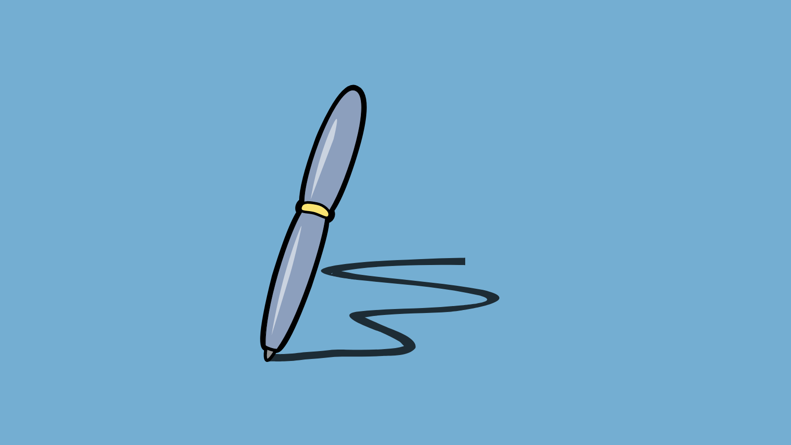 A pen drawing a wiggly line