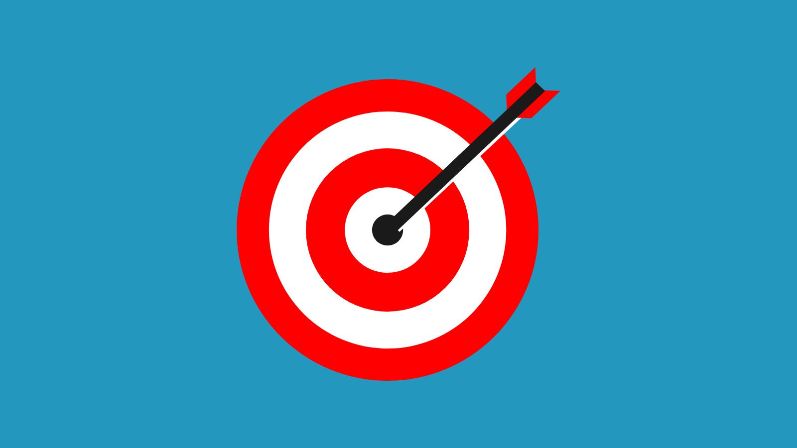 a graphic of a target with an arrow in the bullseye