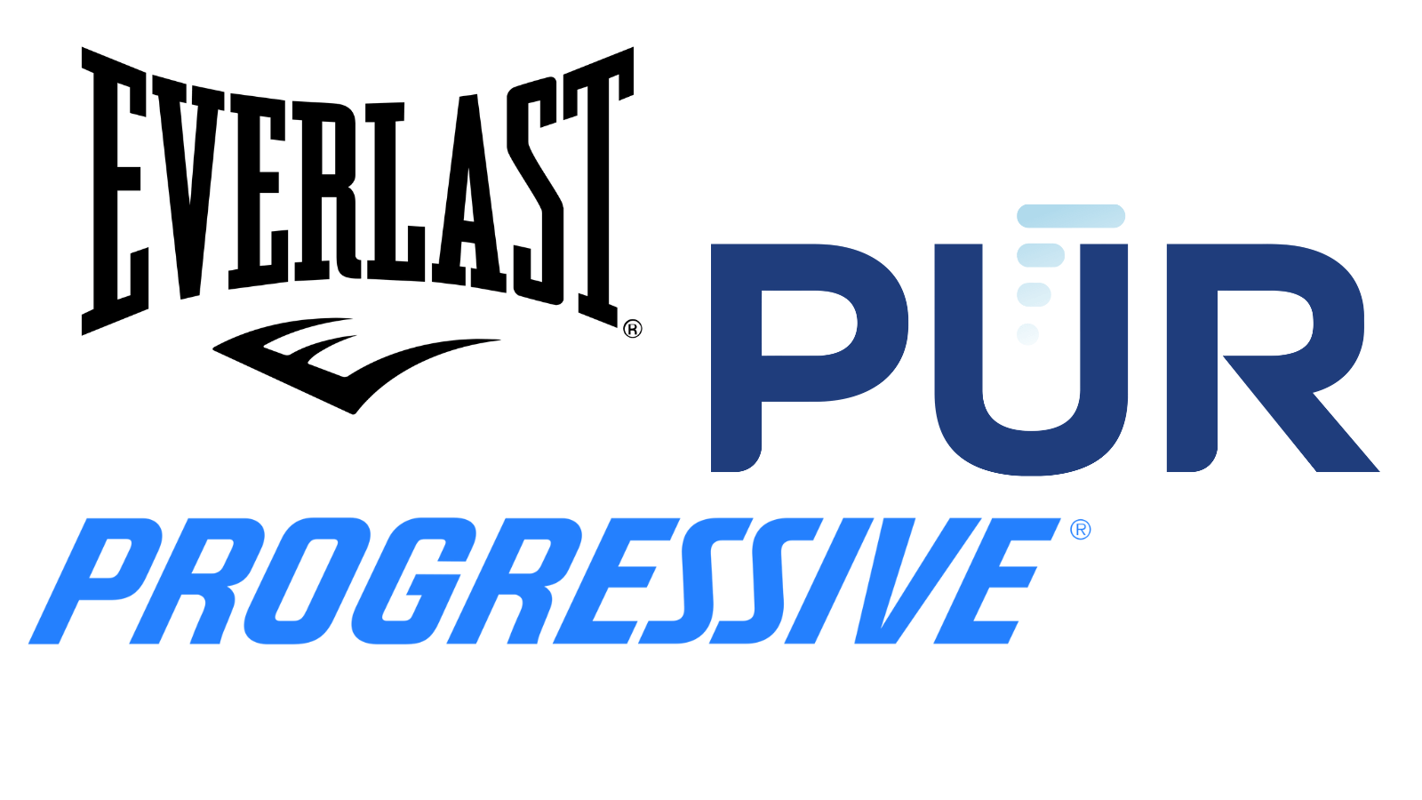 The wordmarks for Everlast, Progressive, and Pur