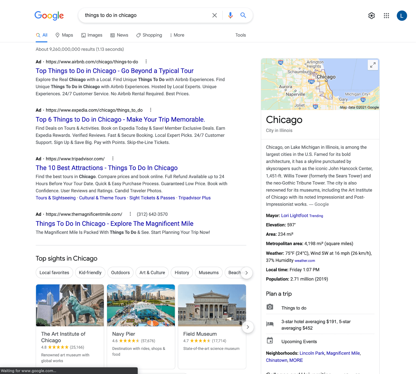 Things to do in Chicago search results