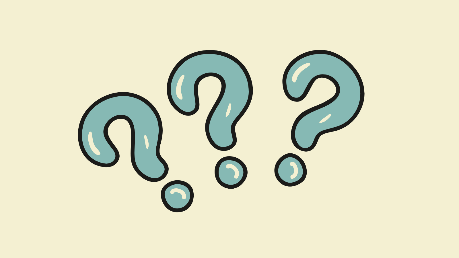 Three balloon-like question marks (1)