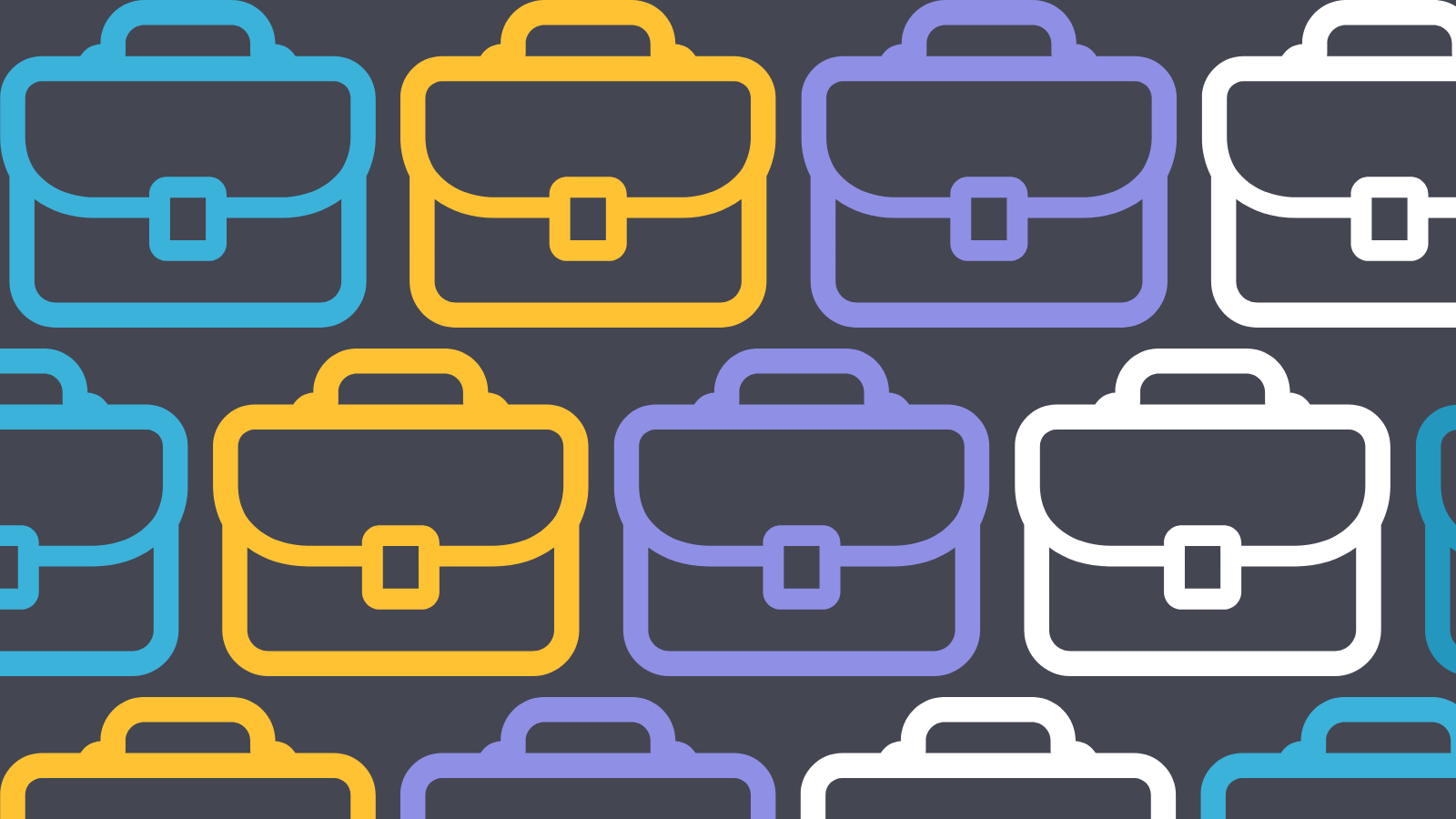 Three rows of briefcase graphics