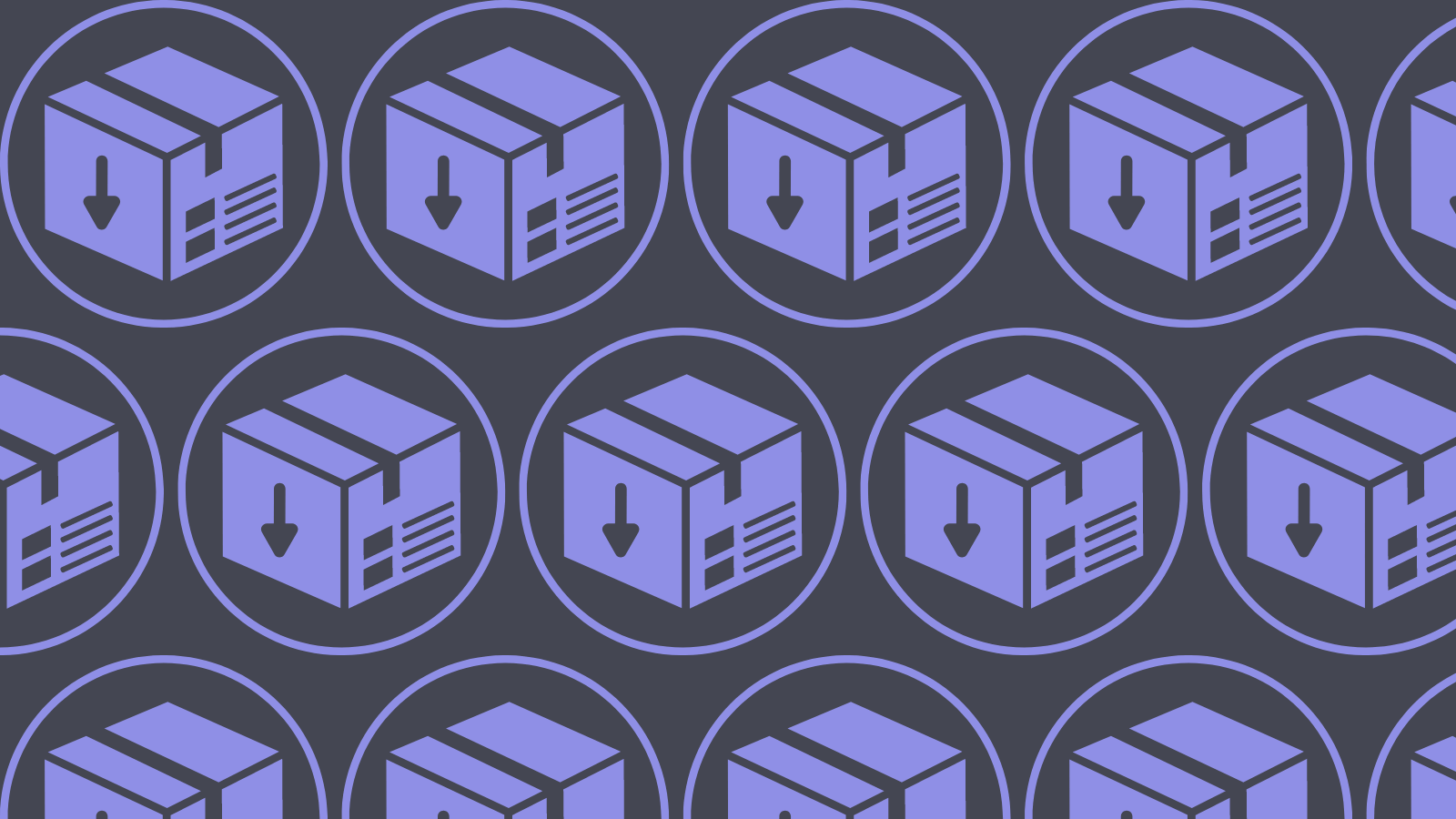 Three rows of shipping box icons