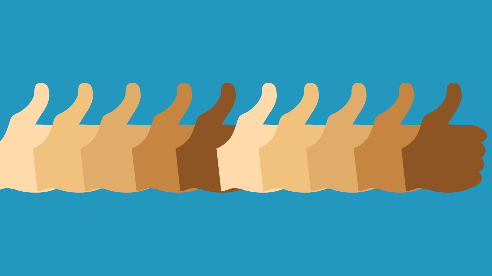 A thumbs up icon in various skin tones