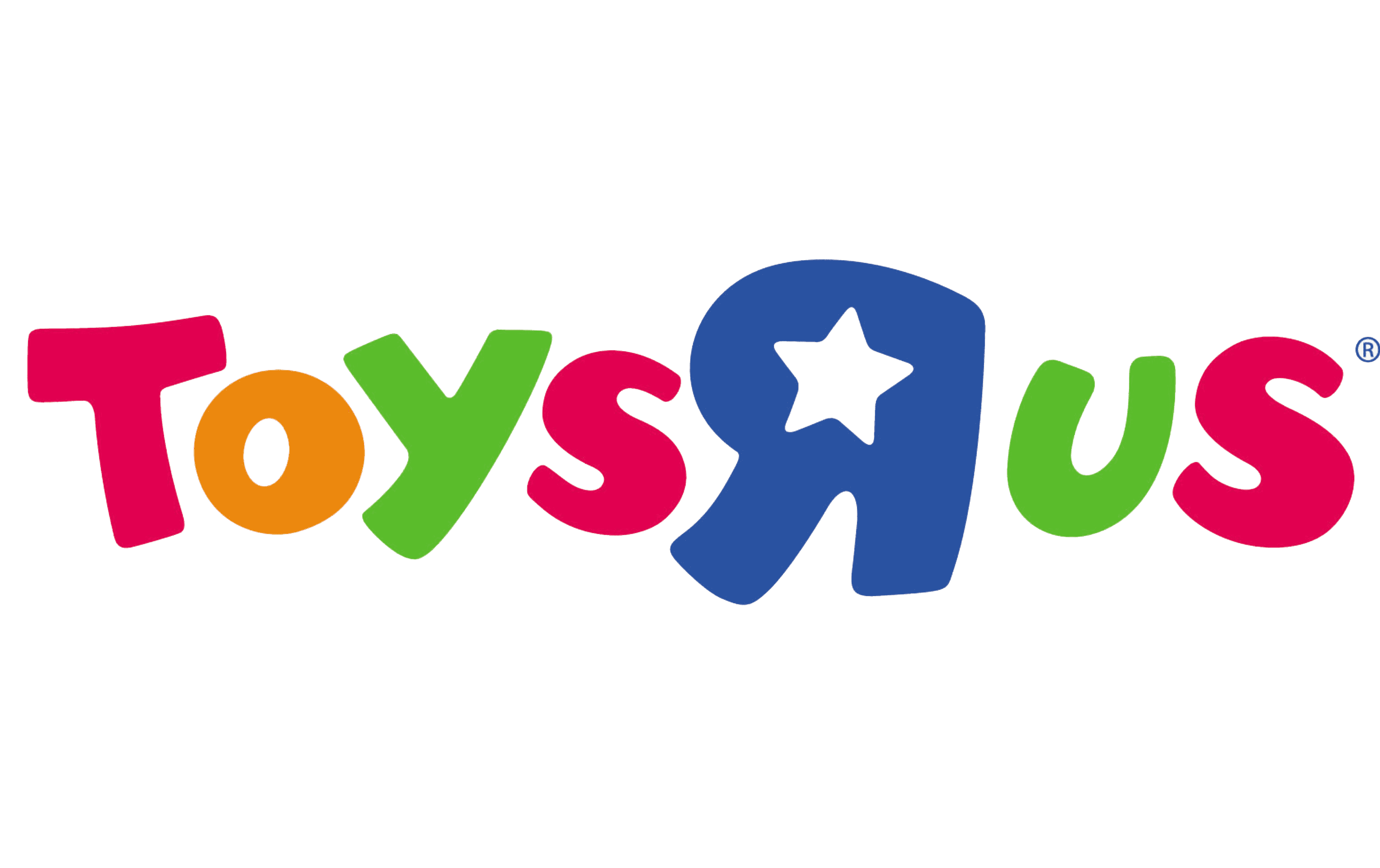 The Toys R Us logo, the version with the star inside the backwards R