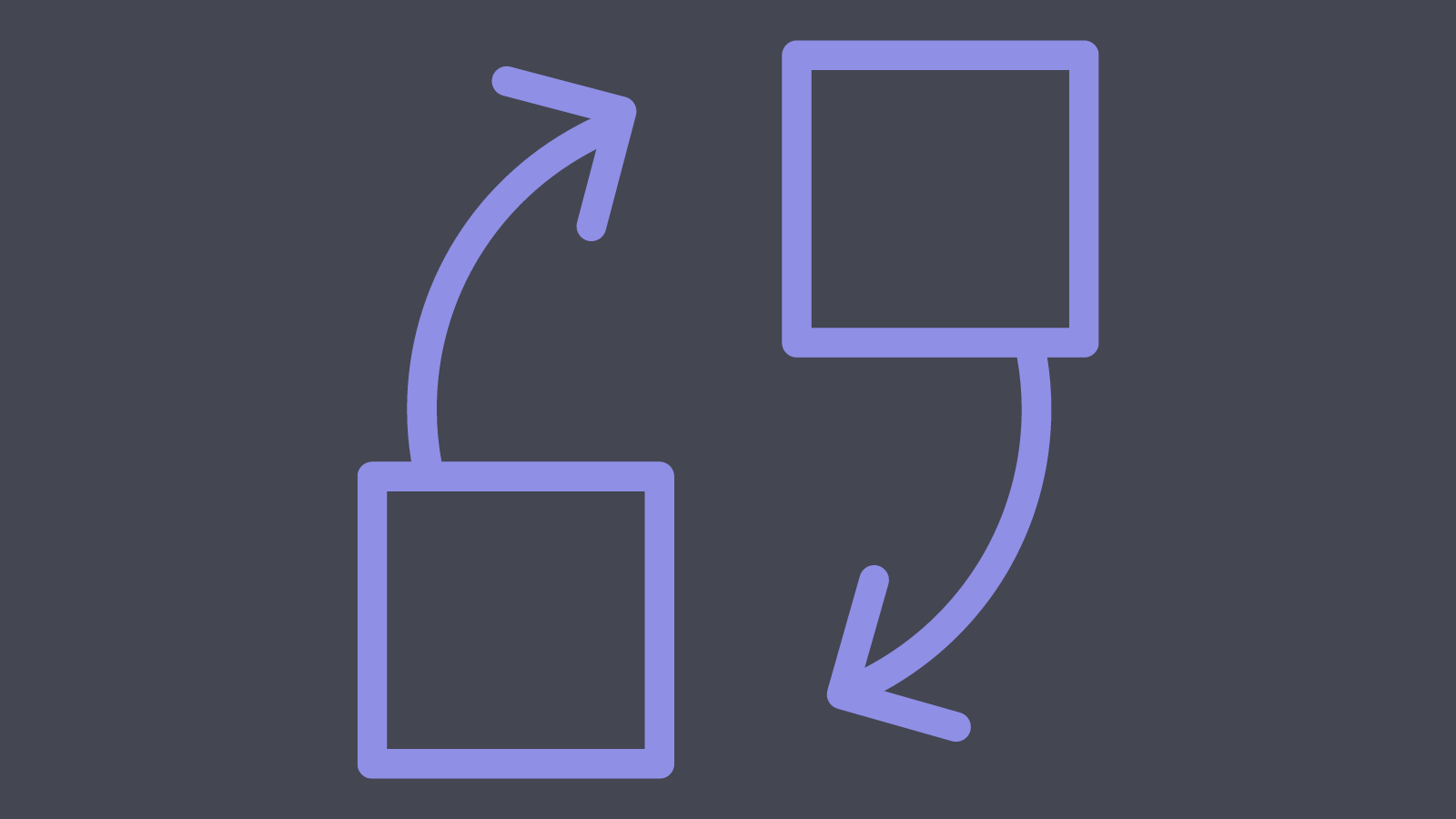 Two boxes with arrows pointing to each other in a circle formation
