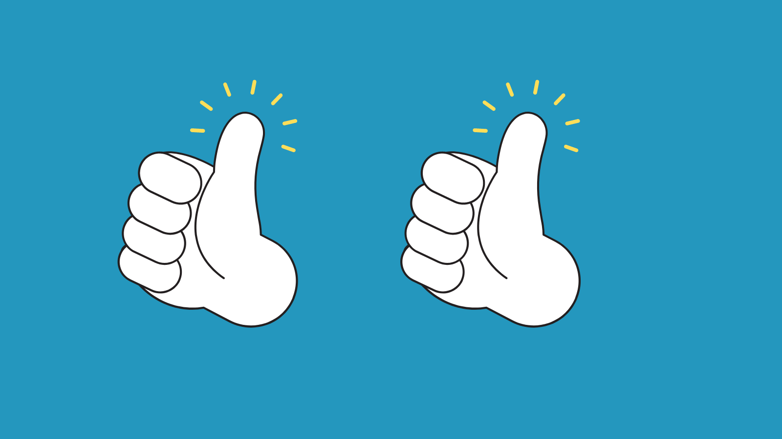 Two cartoon thumbs up