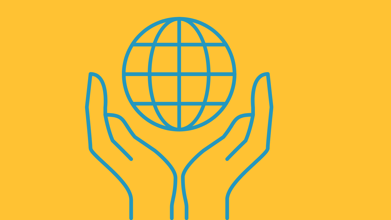 Two hands holding up a globe
