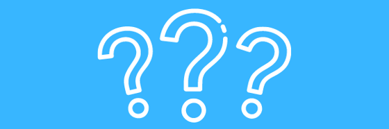3 question marks on a blue background