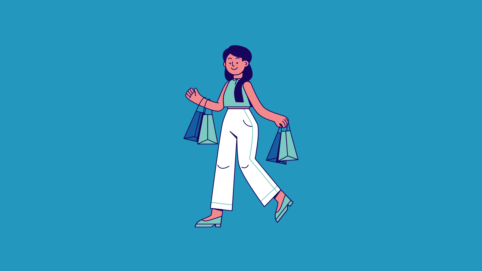 A woman carrying shopping bags