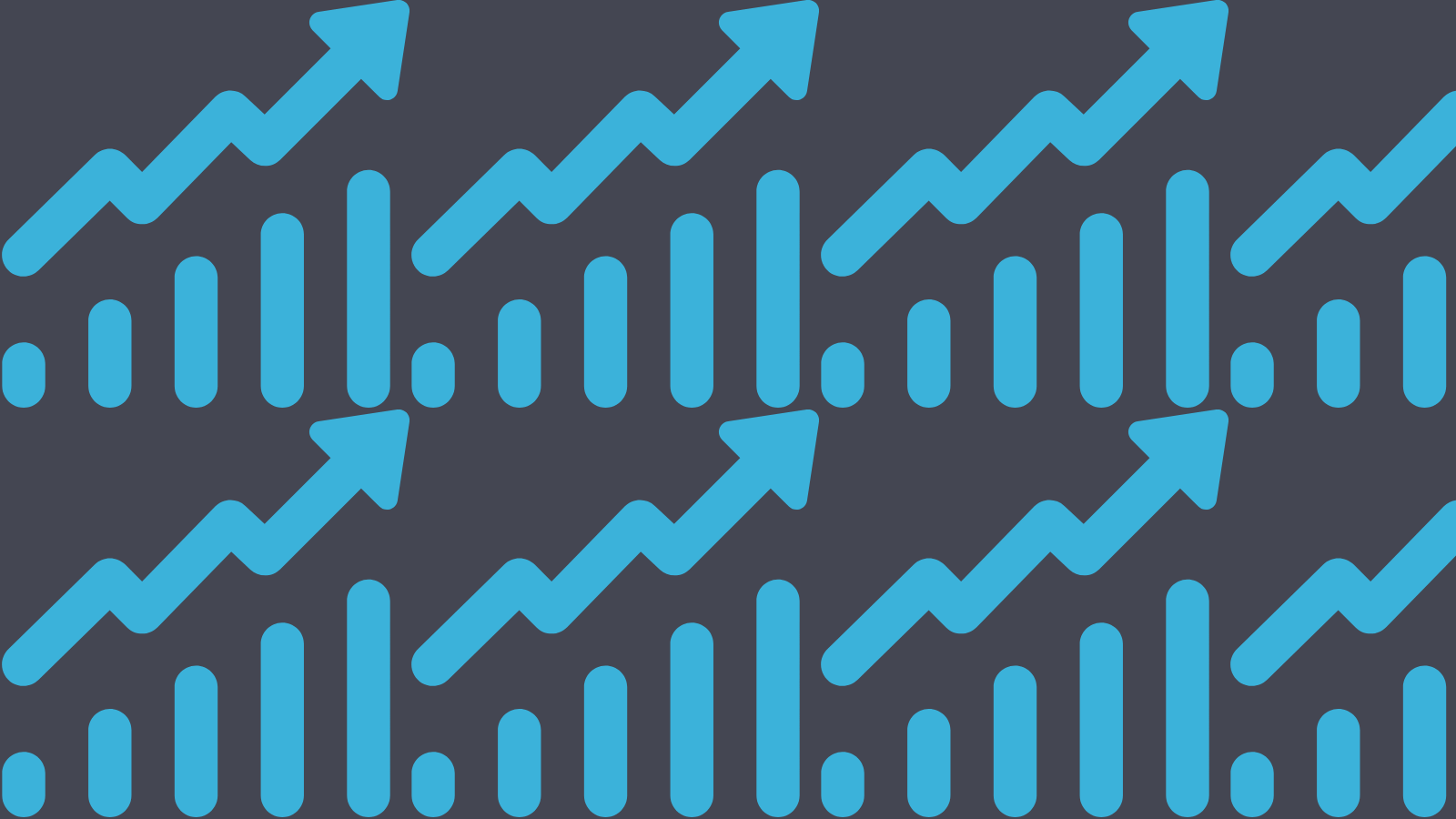 Upward trending bar graphs with trend arrows