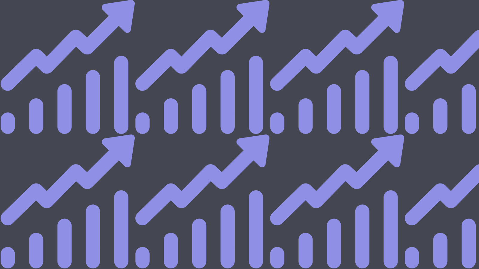 Upward trending bar graphs with trend arrows