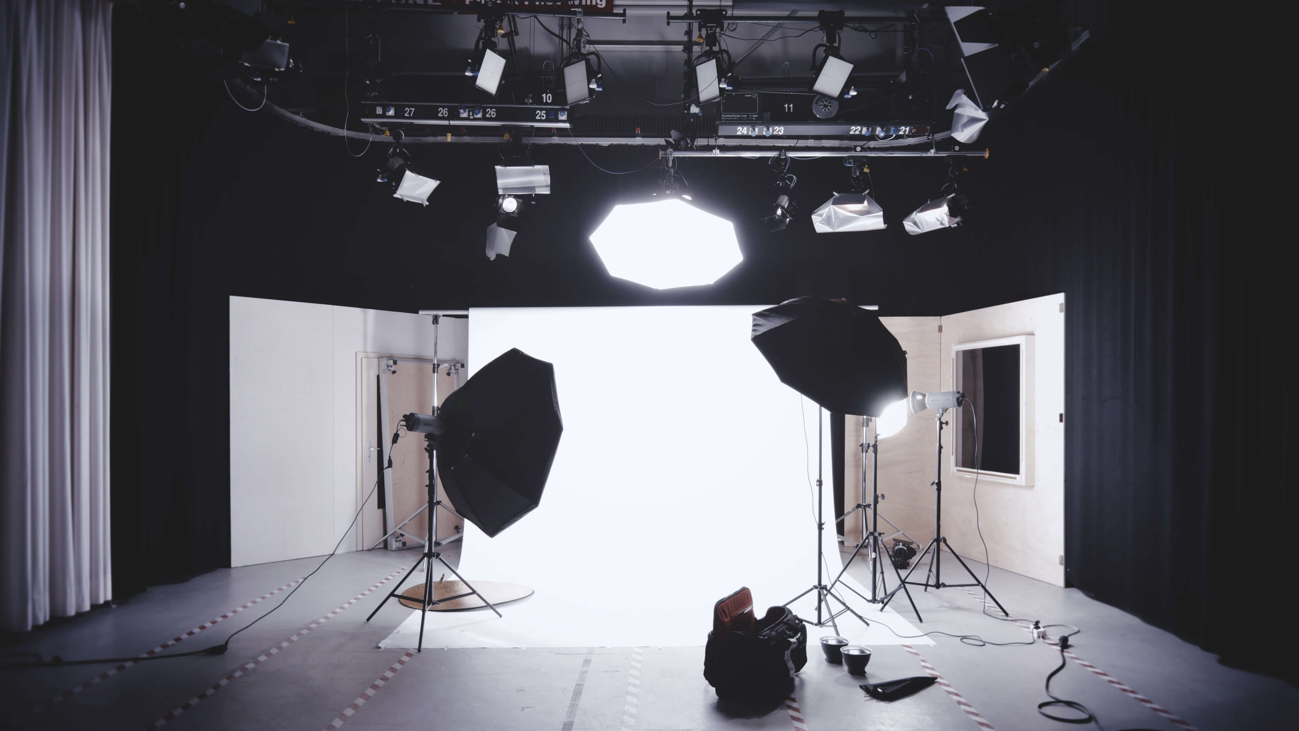 A lighting setup for a professional photo shoot