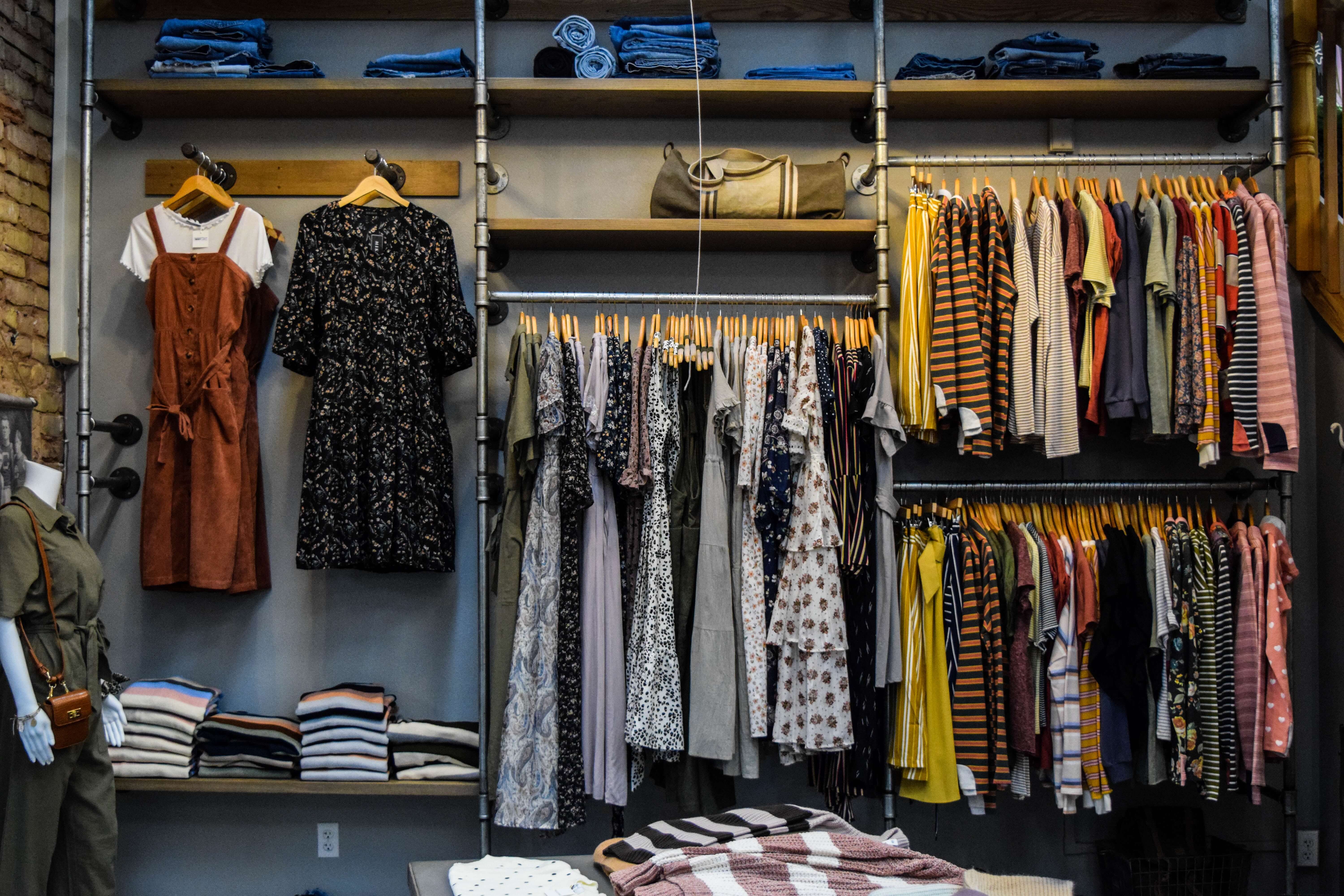 The dresses section at a clothing store