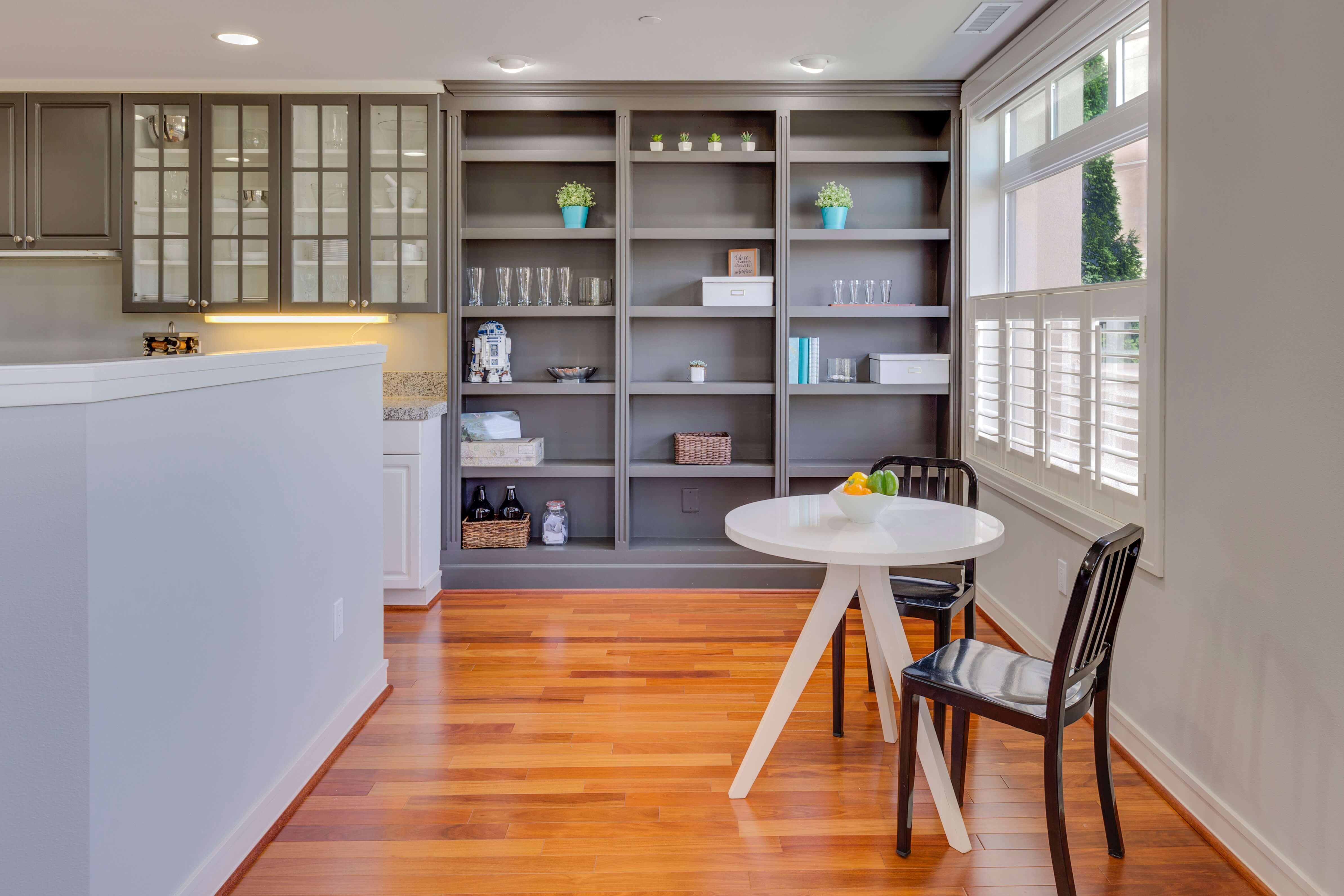 A clean apartment with modern furniture