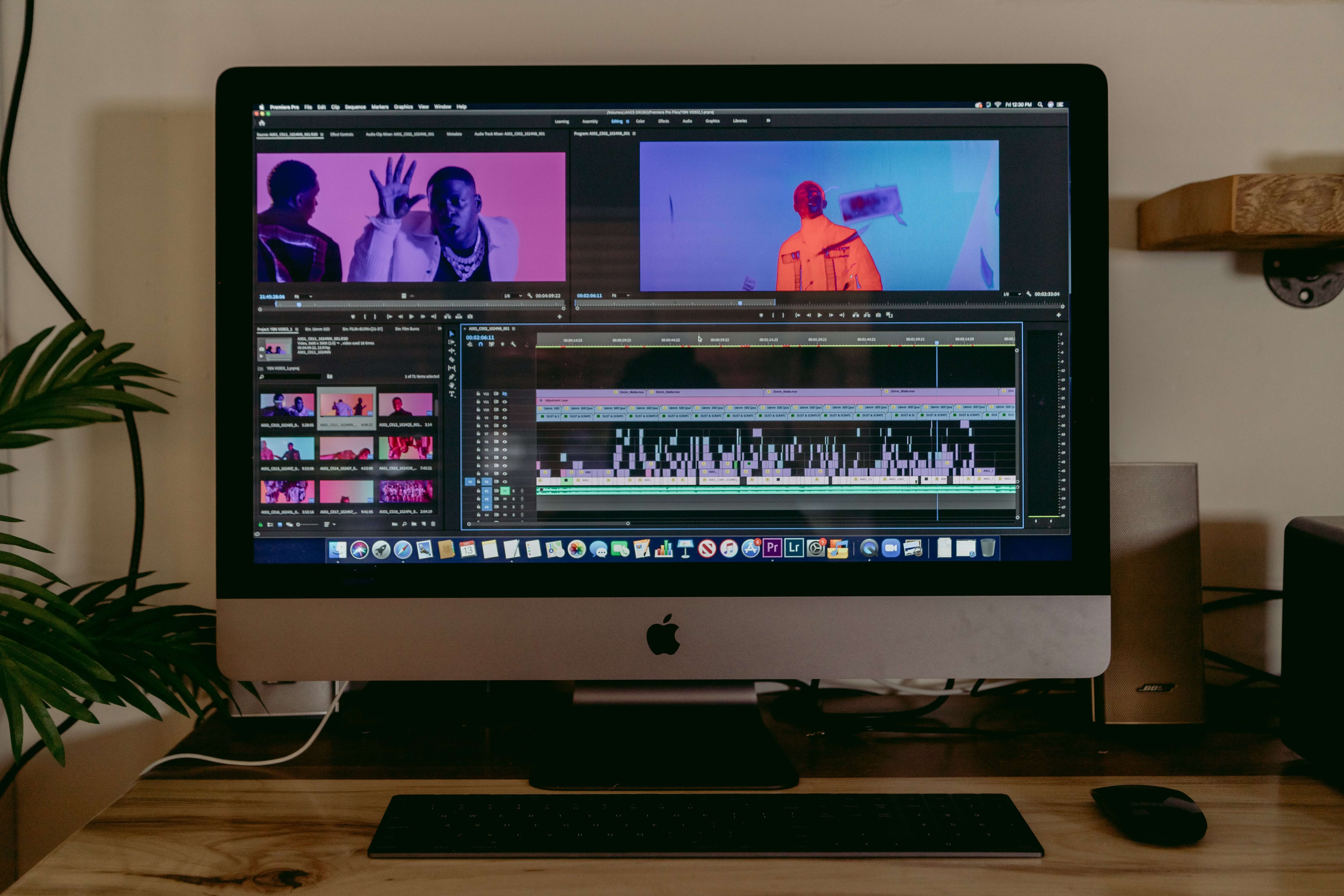 A video editing software open on a Mac