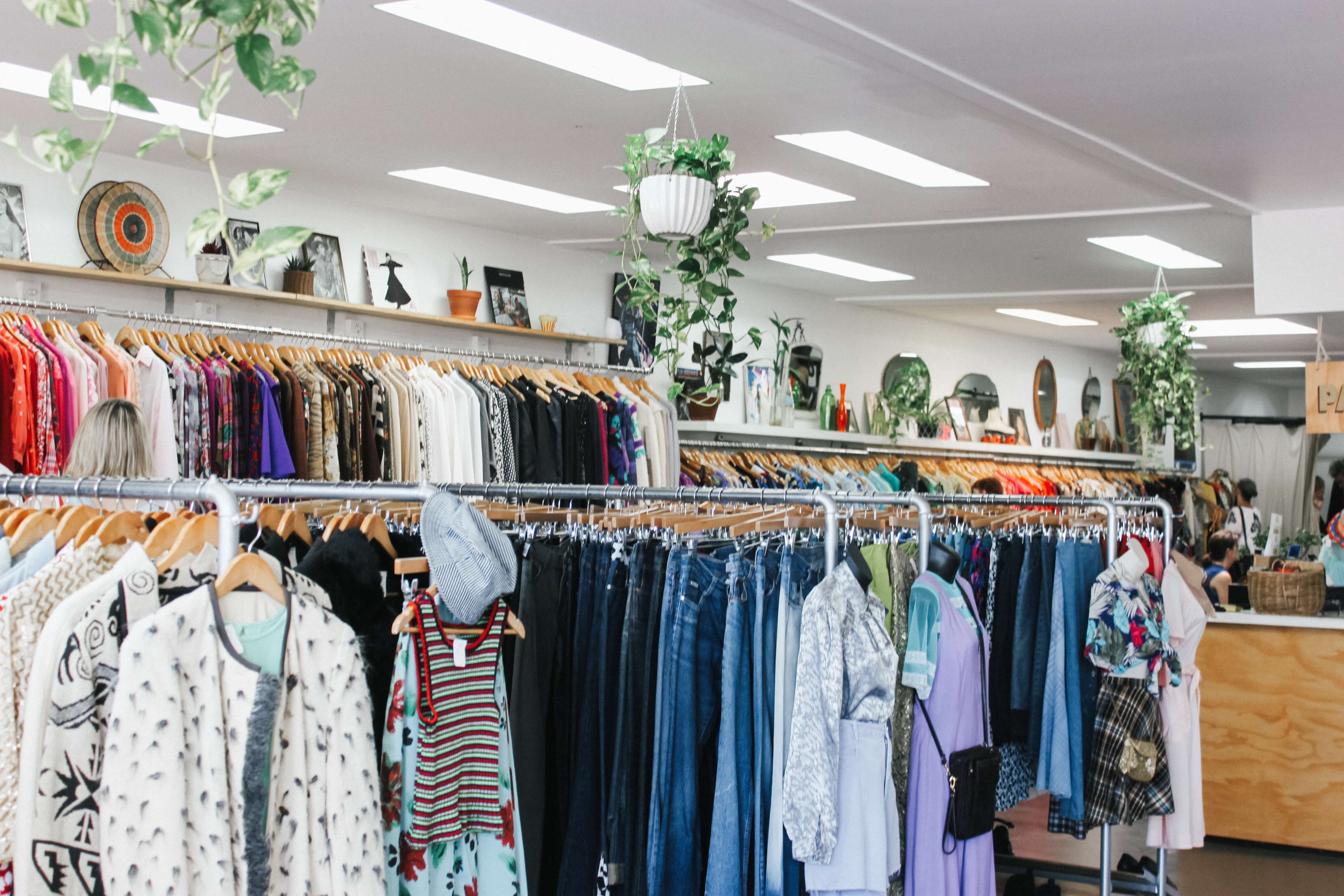 The inside of a clothing store