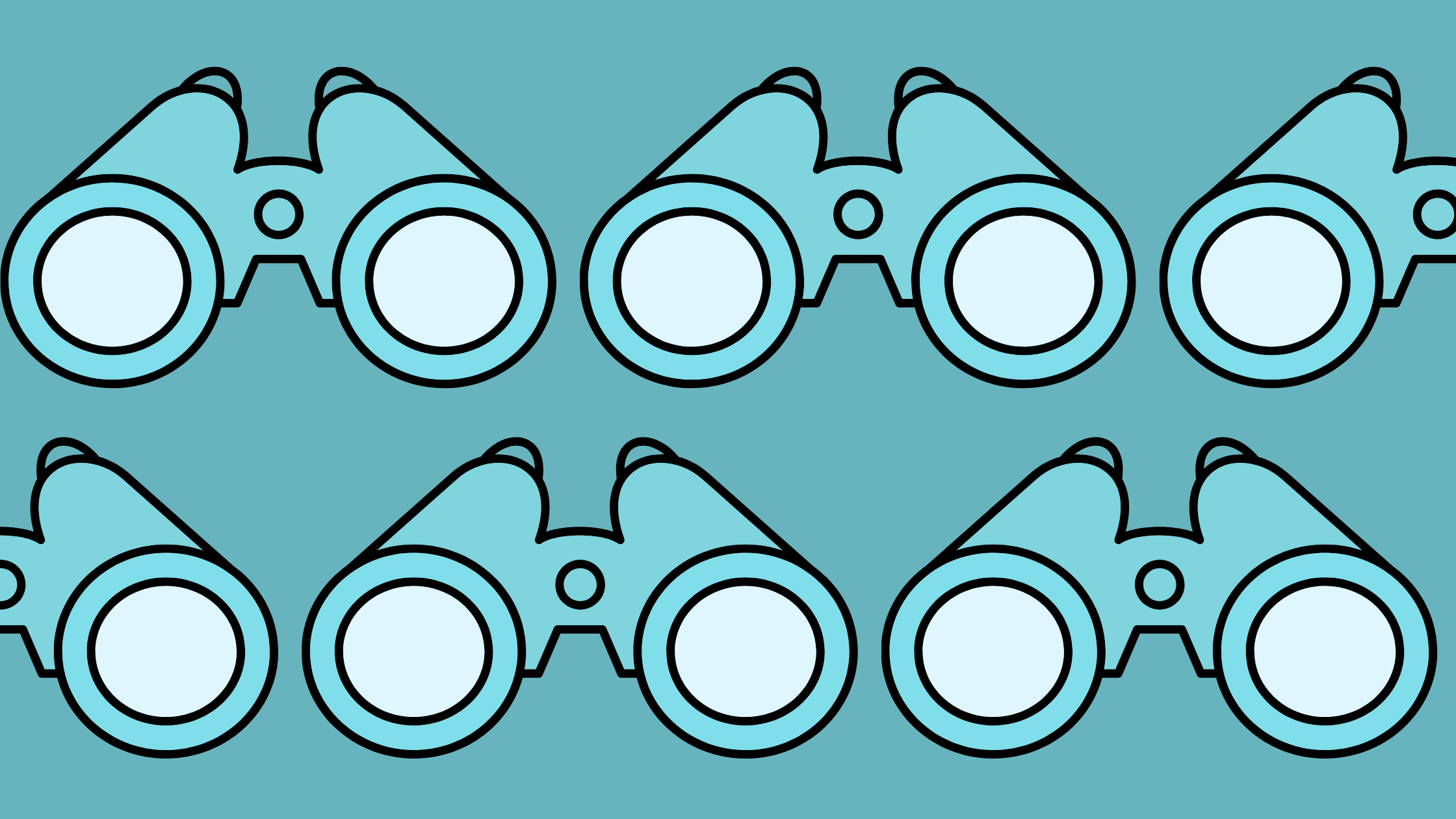 Several pairs of binoculars
