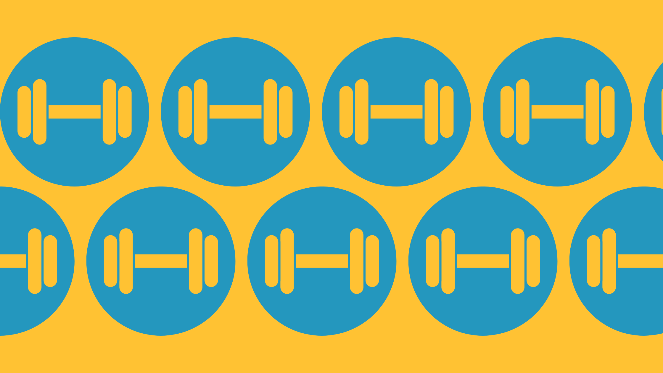 A row of dumbbell icons