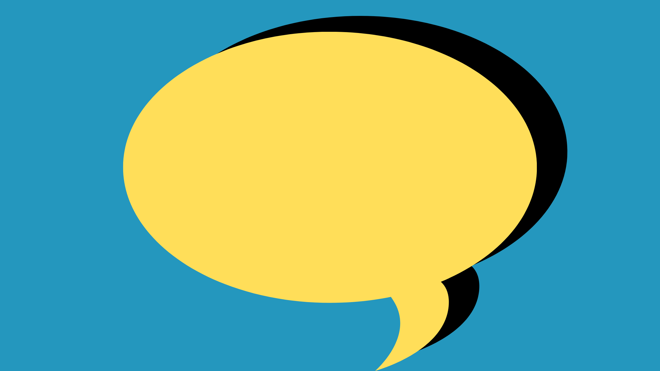 A graphic of a speech bubble with a 3D effect
