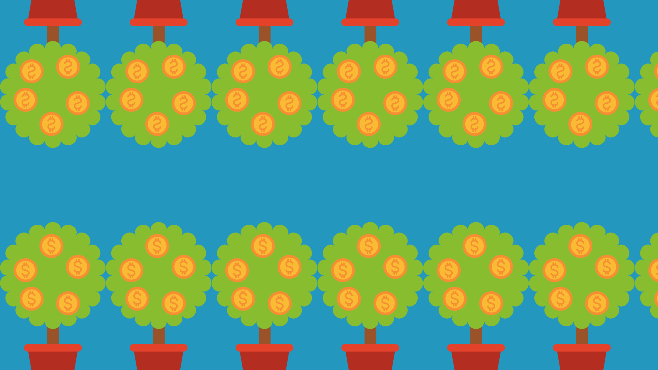 A repeating pattern of money trees